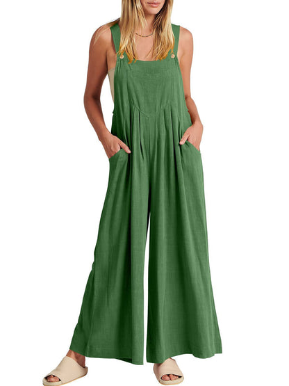 💝 Combinaison sans manches pour femmes avec jambes larges et poches