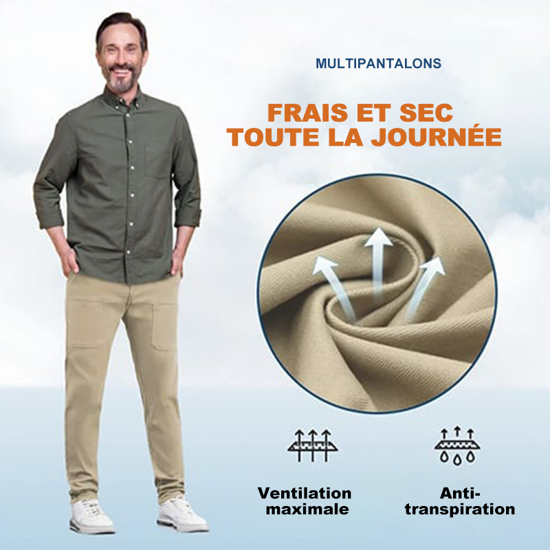 💥Dernier jour de soldes 50 % DE RÉDUCTION🏆MultiPants – Pantalon cargo résistant et extensible avec multiples poches
