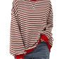 🔥Offre 49% OFF😲 - Chemise oversize rayée à manches longues pour femmes