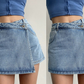 🔥-50% de réduction 👖 Jupe en jean femme, ourlet asymétrique, coupe courte, coupe couvrante, avec poches