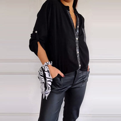 🔥Summer Sale🔥2024 Sequins Casual Patchwork Top