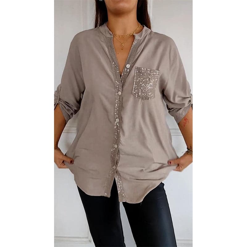 🔥Summer Sale🔥2024 Sequins Casual Patchwork Top