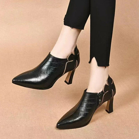 Chaussures à talons épais à bout pointu pour femmes（50% de réduction）