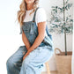 🔥Vente limitée à 50 % de réduction💕Salopette en denim déchirée pour femmes, mignonne et décontractée, avec boutons