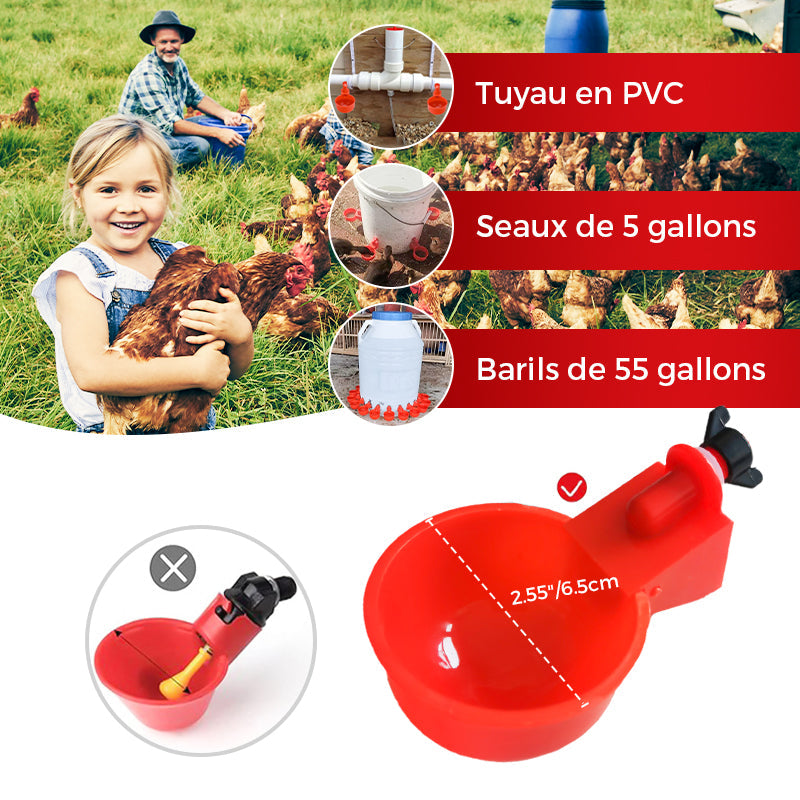 ✨Gobelets automatiques pour volailles avec filetage de 5/16 pouces