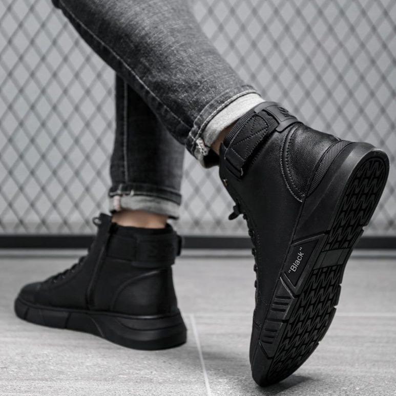 🎁 Soldes 49 % DE RÉDUCTION 🔥BOTTES EN CUIR NOIR MARTINI
