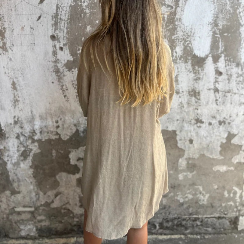 🔥Vente flash 59% de réduction💃Ensemble deux pièces chemise et short décontractés en coton et lin pour femme