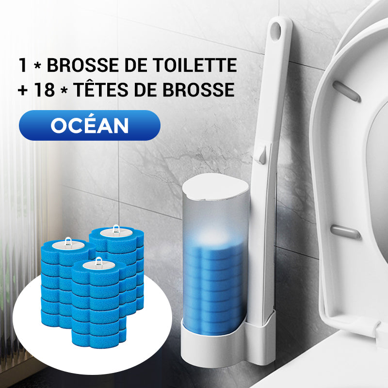 🏆✨Ensemble de Brosse à Toilettes avec Têtes de Remplacement Jetables
