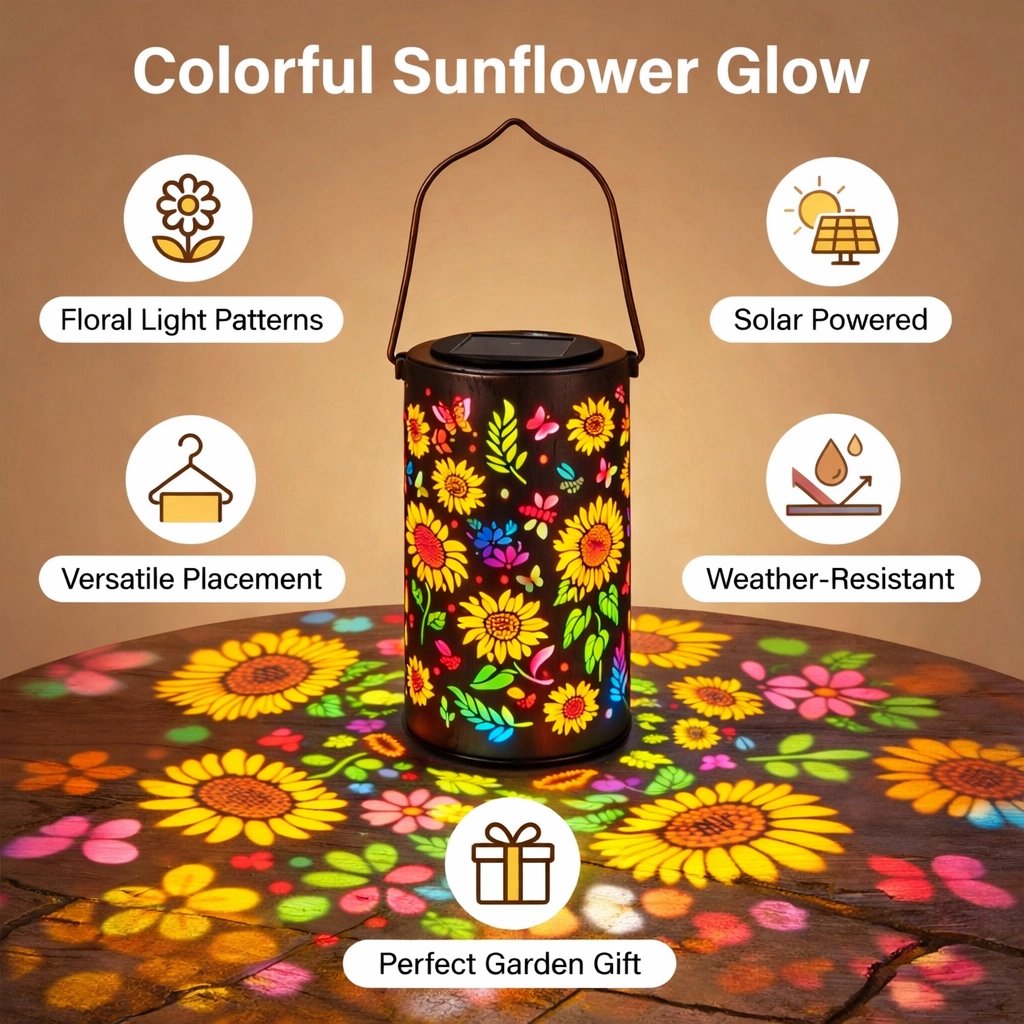 🔥Offre spéciale : 50 % de réduction🌞 Lanterne solaire de jardin « Éclat de tournesol »