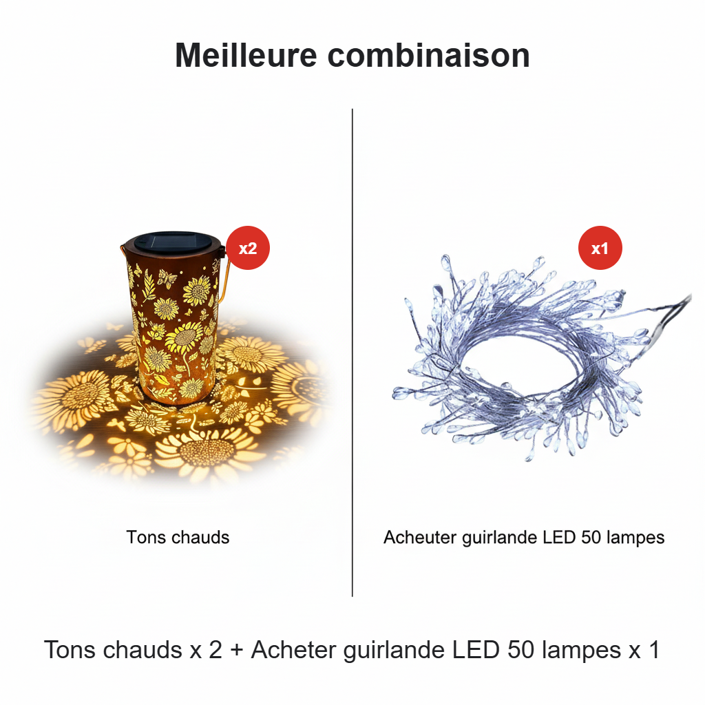 🔥Offre spéciale : 50 % de réduction🌞 Lanterne solaire de jardin « Éclat de tournesol »