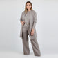 Ensemble 3 pièces élégant comprenant un cardigan long, un haut et un pantalon