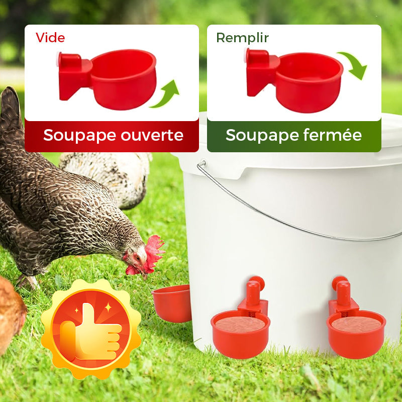 ✨Gobelets automatiques pour volailles avec filetage de 5/16 pouces