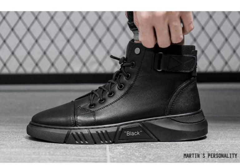 🎁 Soldes 49 % DE RÉDUCTION 🔥BOTTES EN CUIR NOIR MARTINI
