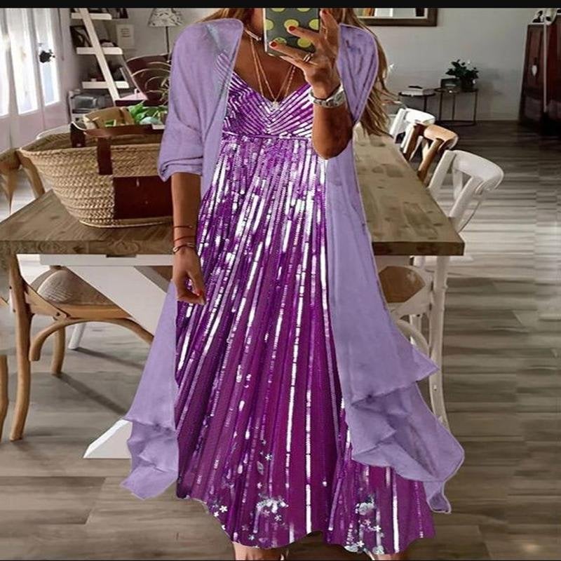 Robe longue à imprimé floral en deux pièces