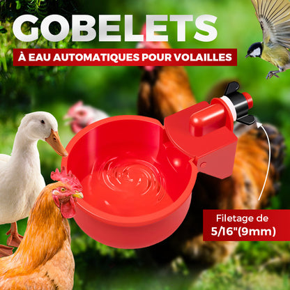 ✨Gobelets automatiques pour volailles avec filetage de 5/16 pouces
