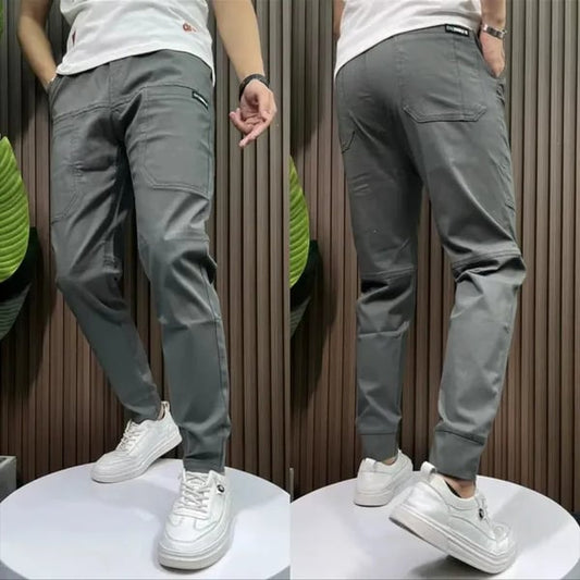 Pantalon cargo skinny multi-poches à haute élasticité pour hommes👖