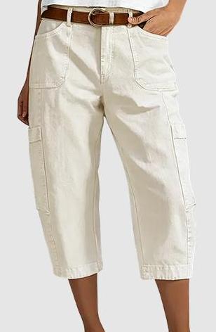 👖 50 % DE RÉDUCTION EN CE MOMENT ! 🌿 Capri cargo décontracté pour femme – Grandes poches pratiques, tissu respirant et coupe ample ✨