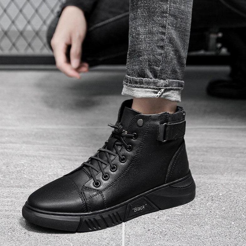 🎁 Soldes 49 % DE RÉDUCTION 🔥BOTTES EN CUIR NOIR MARTINI
