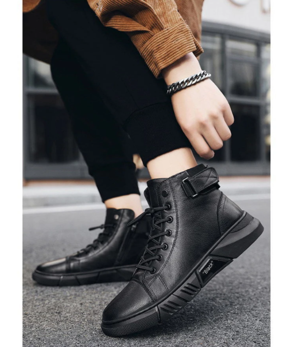 🎁 Soldes 49 % DE RÉDUCTION 🔥BOTTES EN CUIR NOIR MARTINI