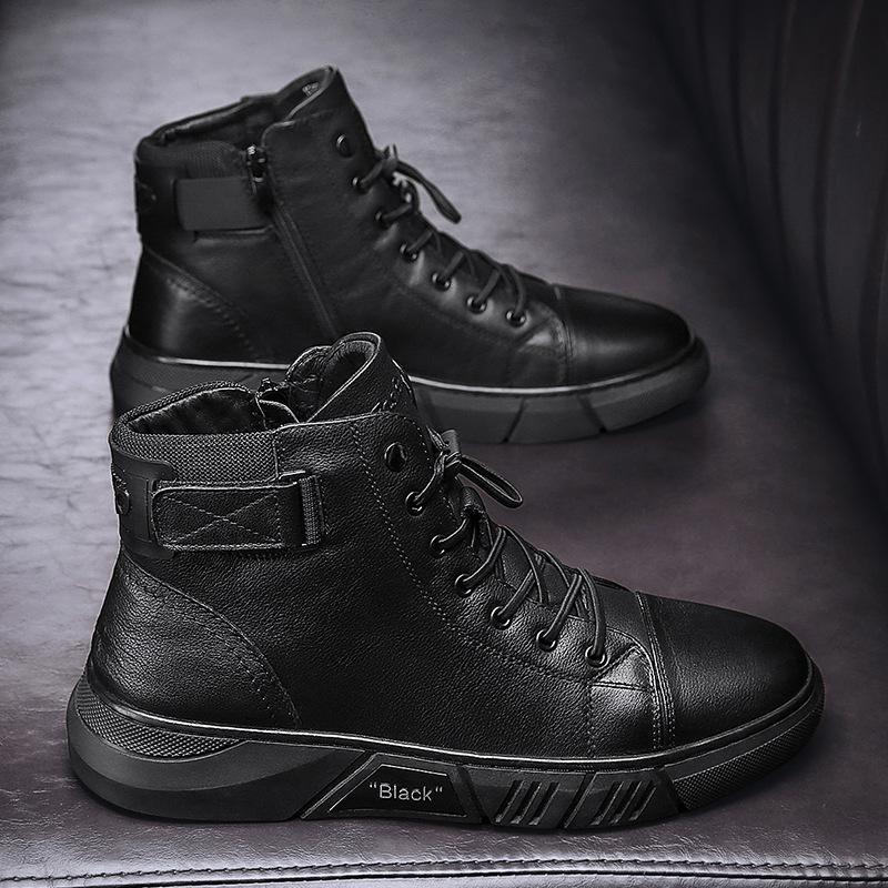 🎁 Soldes 49 % DE RÉDUCTION 🔥BOTTES EN CUIR NOIR MARTINI