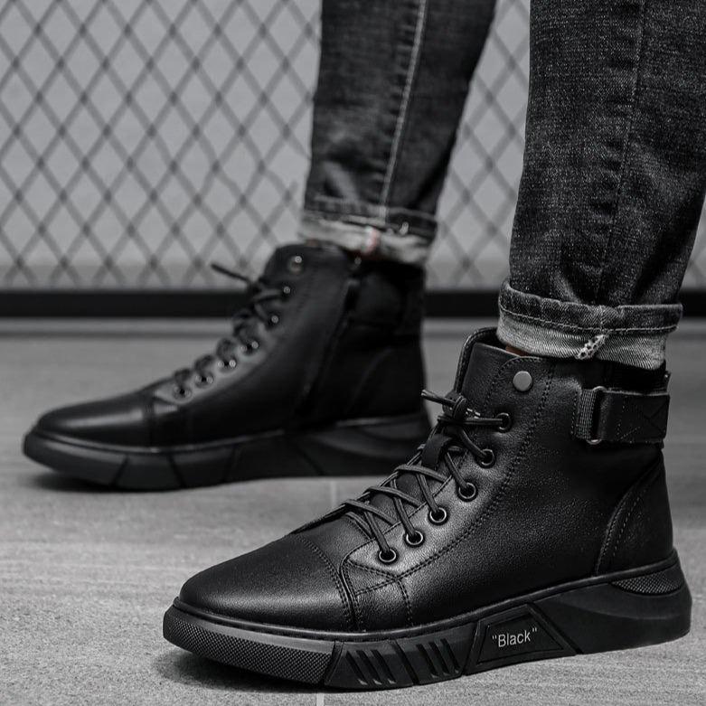 🎁 Soldes 49 % DE RÉDUCTION 🔥BOTTES EN CUIR NOIR MARTINI