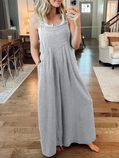 💝 Combinaison sans manches pour femmes avec jambes larges et poches