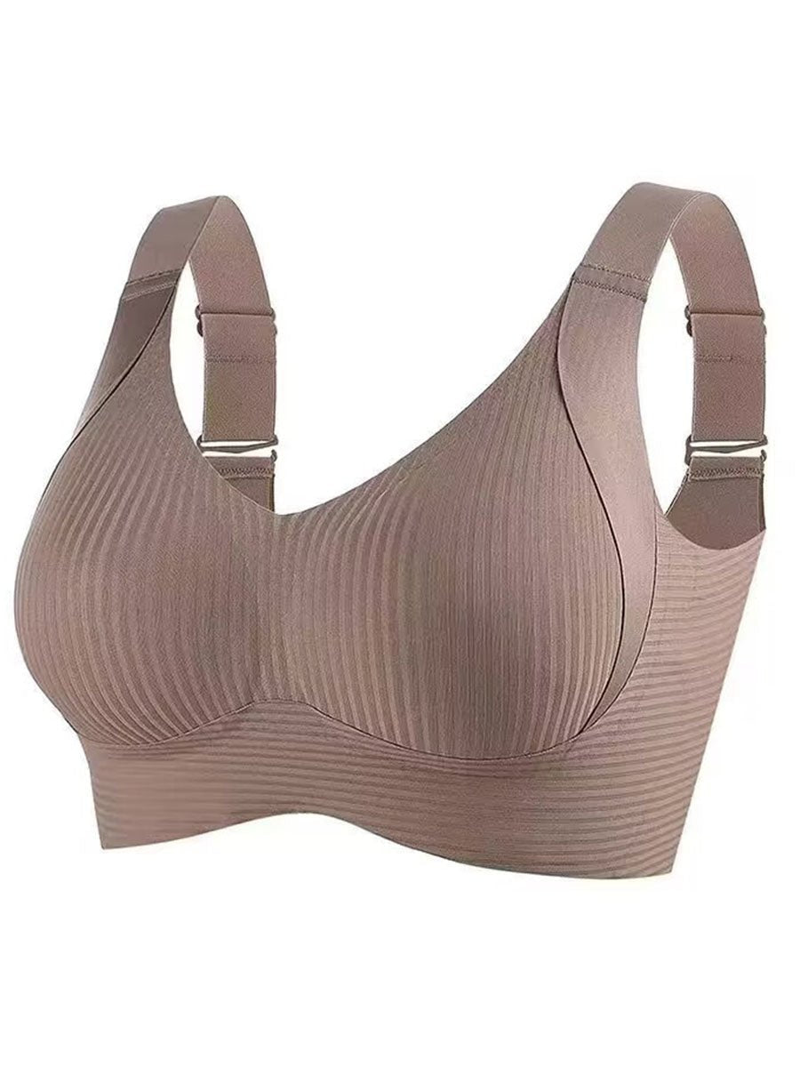 🎁Achetez 1 et obtenez 3 paquets💕Soutien-gorge push-up côtelé pour femmes, réglable et sans fil