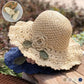 👒Élégant Chapeau de Paille au Crochet avec Détail à Volants