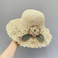 👒Élégant Chapeau de Paille au Crochet avec Détail à Volants