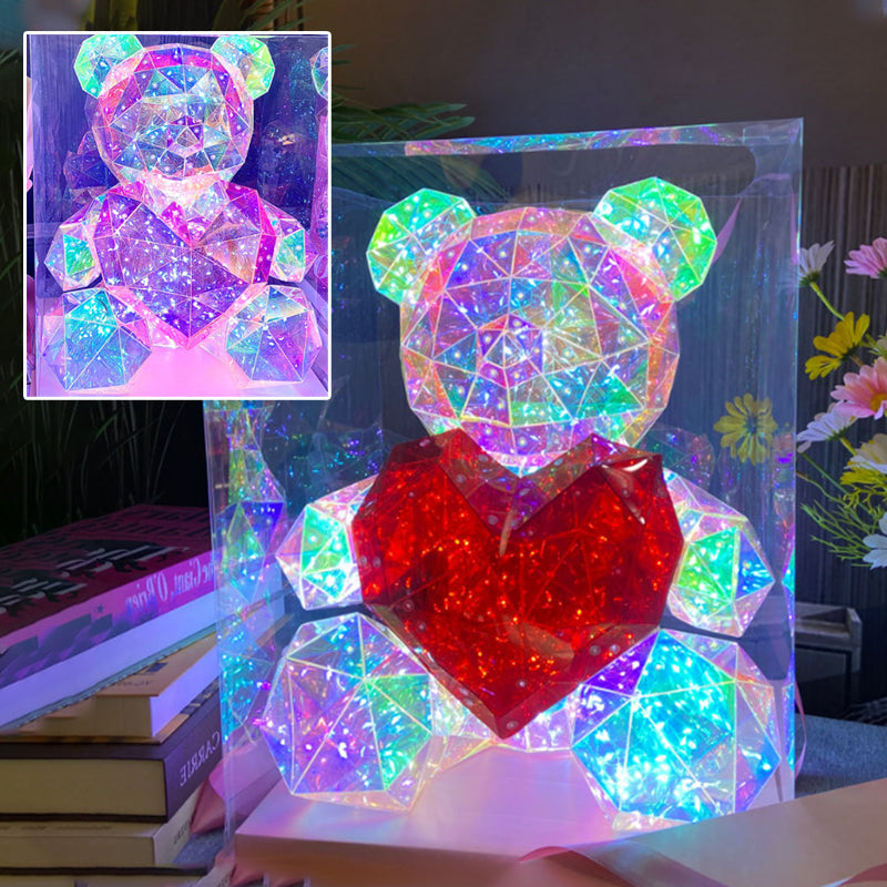 💕 60% DE RÉDUCTION POUR LA SAINT-VALENTIN ! 🎁 Ours Lumineux Coloré – Le Cadeau Magique Qui Illumine Son Cœur !