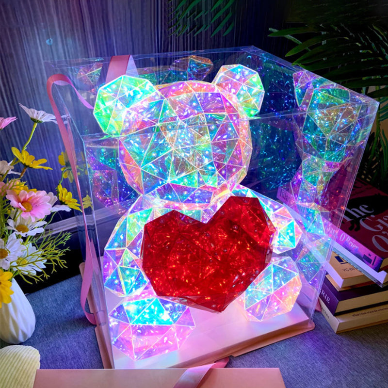 💕 60% DE RÉDUCTION POUR LA SAINT-VALENTIN ! 🎁 Ours Lumineux Coloré – Le Cadeau Magique Qui Illumine Son Cœur !