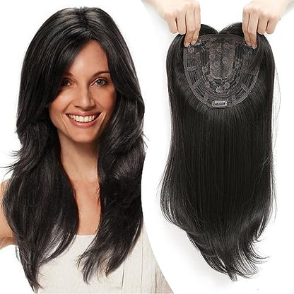 💇‍♀️Topper Postiches avec franges pour les femmes aux cheveux clairsemés