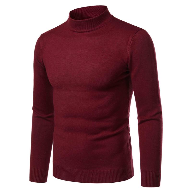 Pull de couleur masculine avec demi-collé