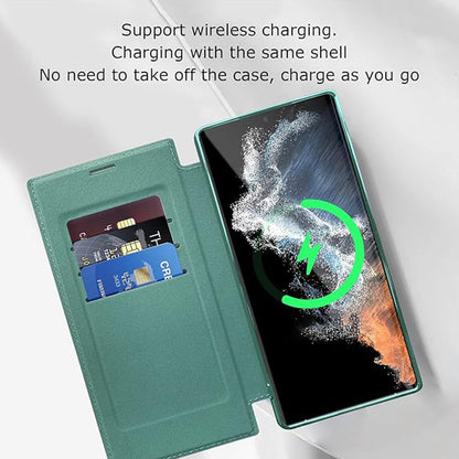 📱2025 Nouveau cuir structuré Flip étui de téléphone portable pour Samsung