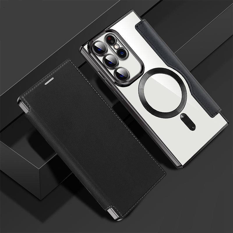 📱2025 Nouveau cuir structuré Flip étui de téléphone portable pour Samsung
