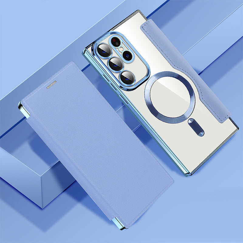 📱2025 Nouveau cuir structuré Flip étui de téléphone portable pour Samsung