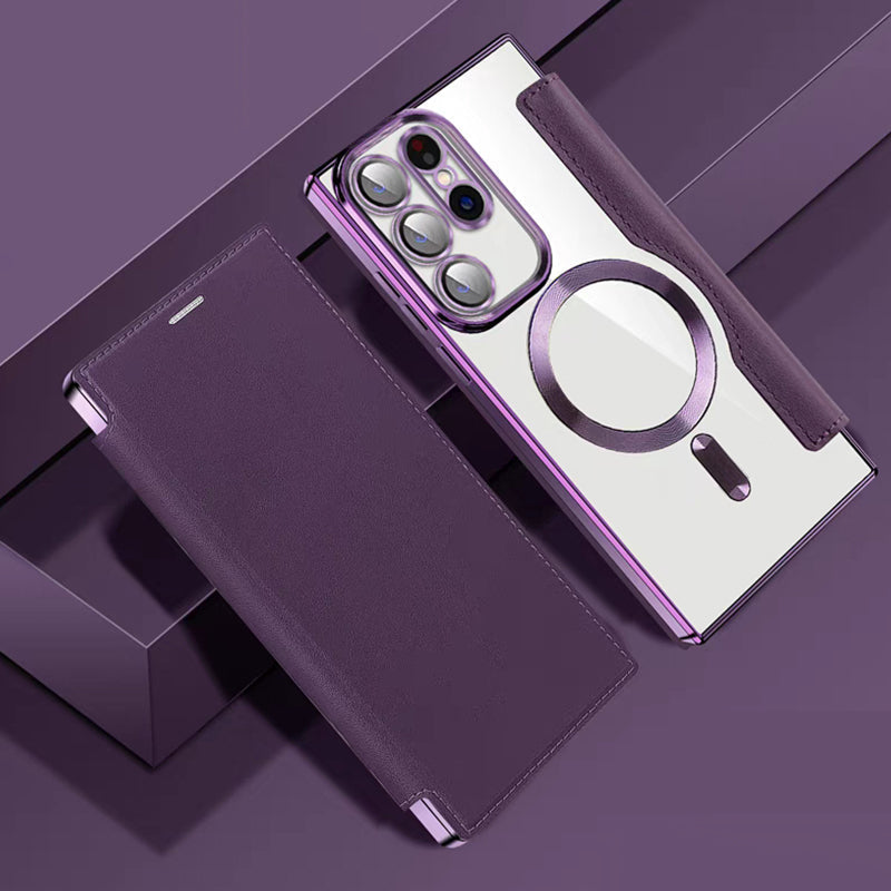 📱2025 Nouveau cuir structuré Flip étui de téléphone portable pour Samsung