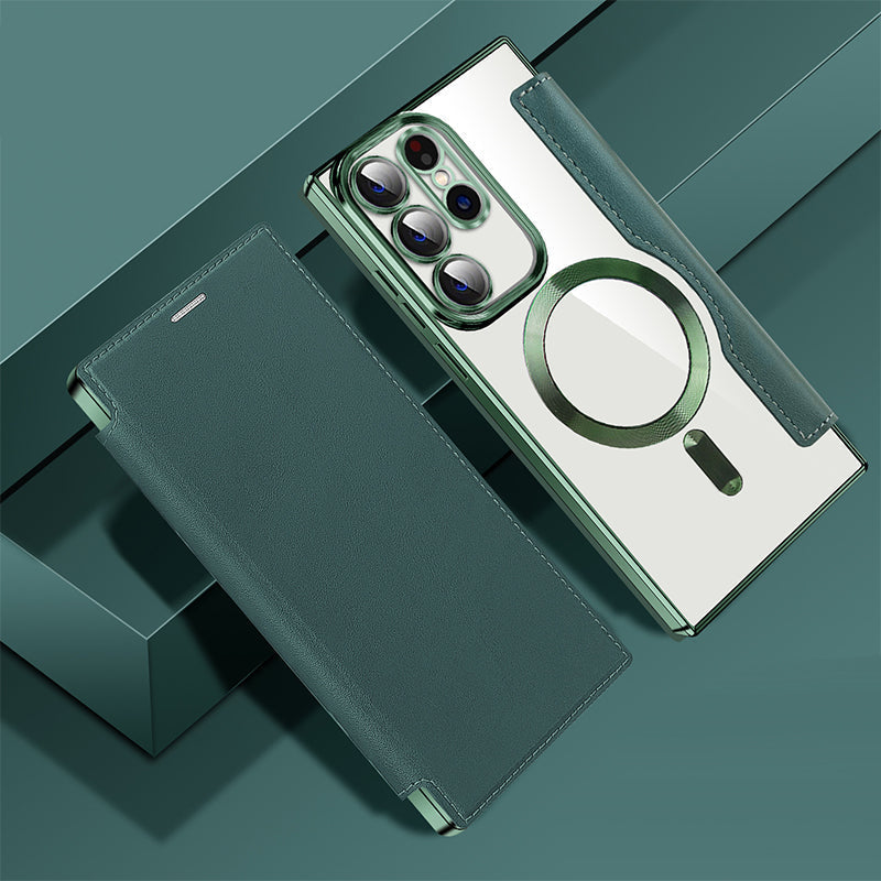 📱2025 Nouveau cuir structuré Flip étui de téléphone portable pour Samsung