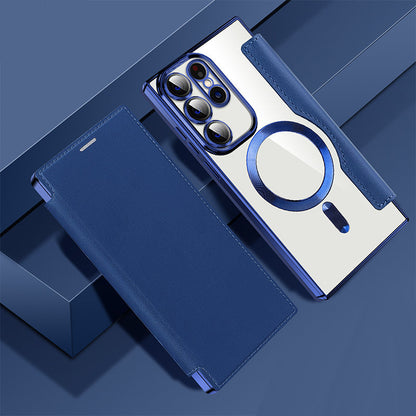 📱2025 Nouveau cuir structuré Flip étui de téléphone portable pour Samsung
