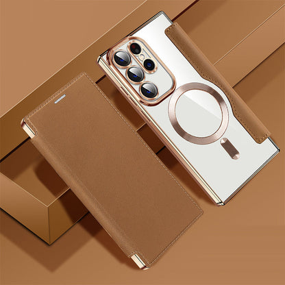 📱2025 Nouveau cuir structuré Flip étui de téléphone portable pour Samsung