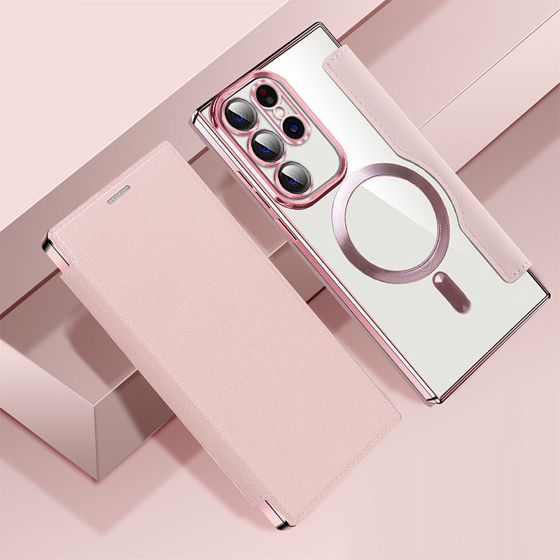📱2025 Nouveau cuir structuré Flip étui de téléphone portable pour Samsung