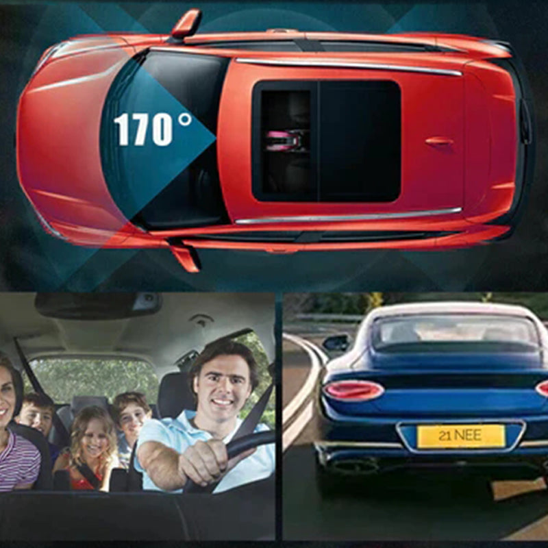 🚗 Caméra de tableau de bord double objectif – 170° grand angle, vision nocturne HD et surveillance 24h pour une sécurité totale