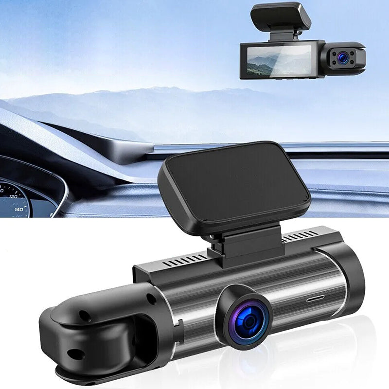 🚗 Caméra de tableau de bord double objectif – 170° grand angle, vision nocturne HD et surveillance 24h pour une sécurité totale