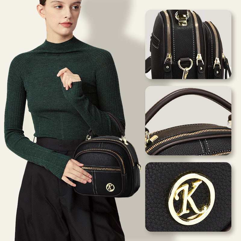 👜✨57 % de réduction 🔥Sac classique multi-compartiments à bandoulière large et ajustable en cuir