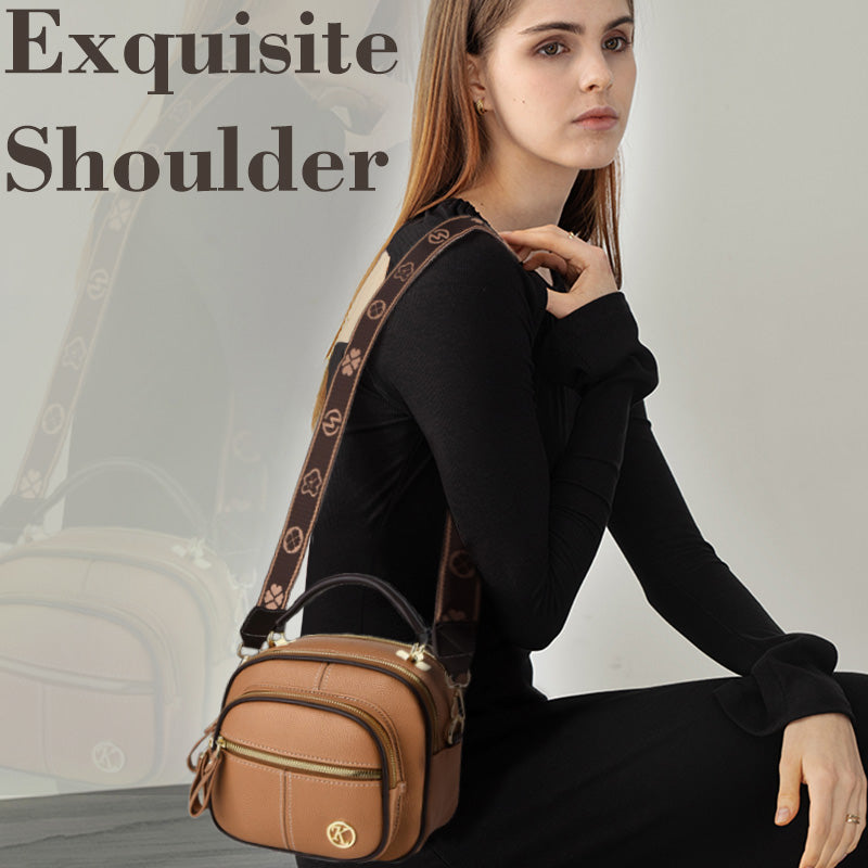 👜✨57 % de réduction 🔥Sac classique multi-compartiments à bandoulière large et ajustable en cuir