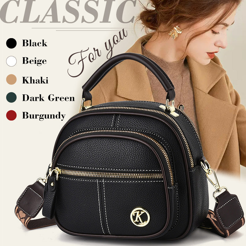 👜✨57 % de réduction 🔥Sac classique multi-compartiments à bandoulière large et ajustable en cuir