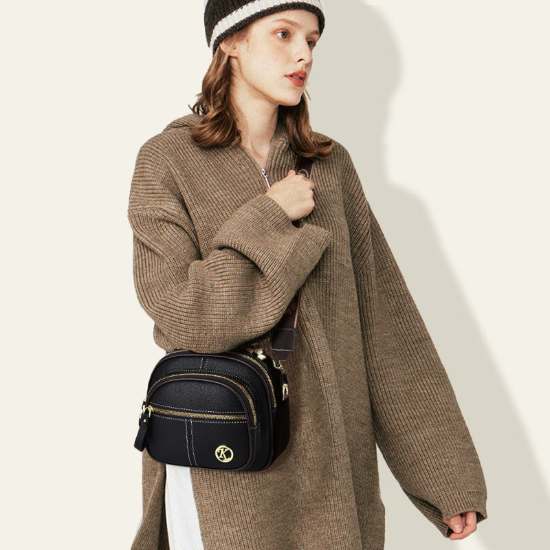 👜✨57 % de réduction 🔥Sac classique multi-compartiments à bandoulière large et ajustable en cuir