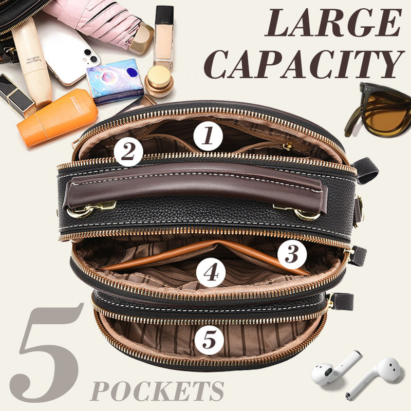 👜✨57 % de réduction 🔥Sac classique multi-compartiments à bandoulière large et ajustable en cuir