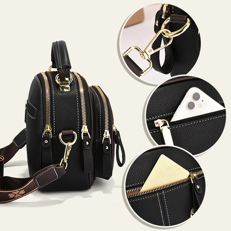 👜✨57 % de réduction 🔥Sac classique multi-compartiments à bandoulière large et ajustable en cuir