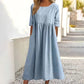🔥Soldes d'été🔥Robe en coton à poches et col rond - Achetez 2 livraisons gratuites